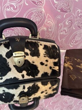 Pratesi Black & White Cowhide Satchel